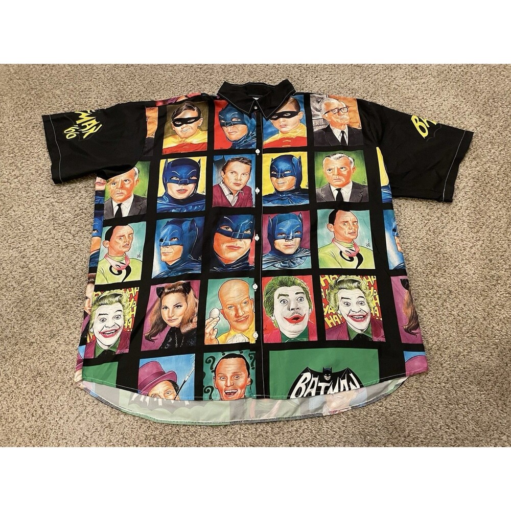 Batman Full Print Button Hawaiian Shirt Mens 3XL
